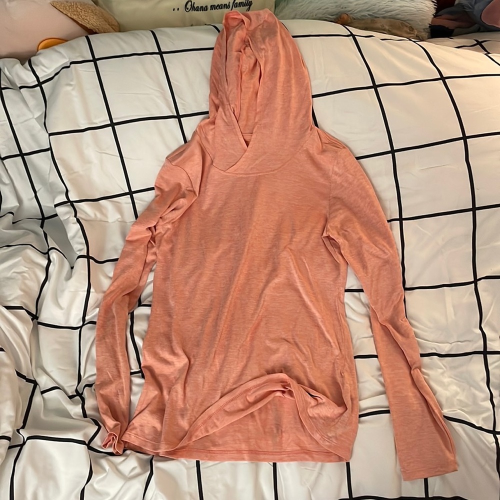 Coral Nike Dri-Fit Hooded Long Sleeve Running Shirt